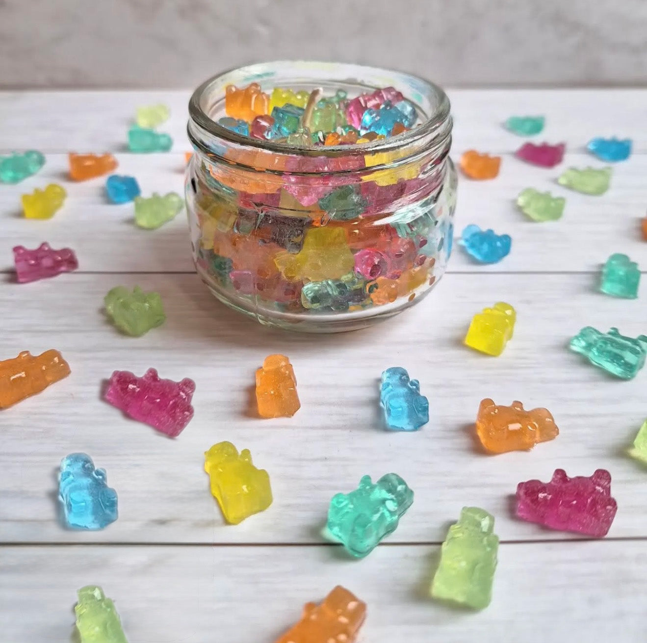 Colourful gummy bear candle gift idea — Seraphics handmade candle