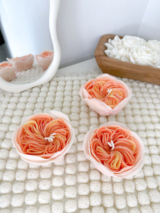 Luxury beeswax peony candle bowl by Seraphics CA — handmade floral wax Toronto