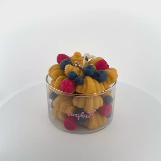 Croissants dessert candle jar 360 view – Seraphics CA