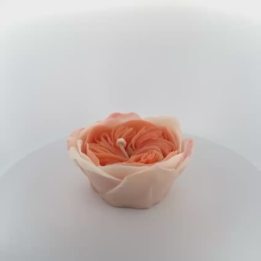 Handmade peony candle making process — Seraphics CA beeswax floral