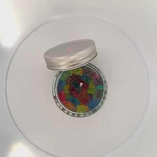Close-up gummy bears candle — Seraphics CA dessert candle collection
