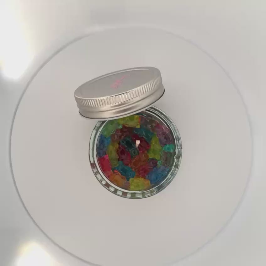 Close-up gummy bears candle — Seraphics CA dessert candle collection