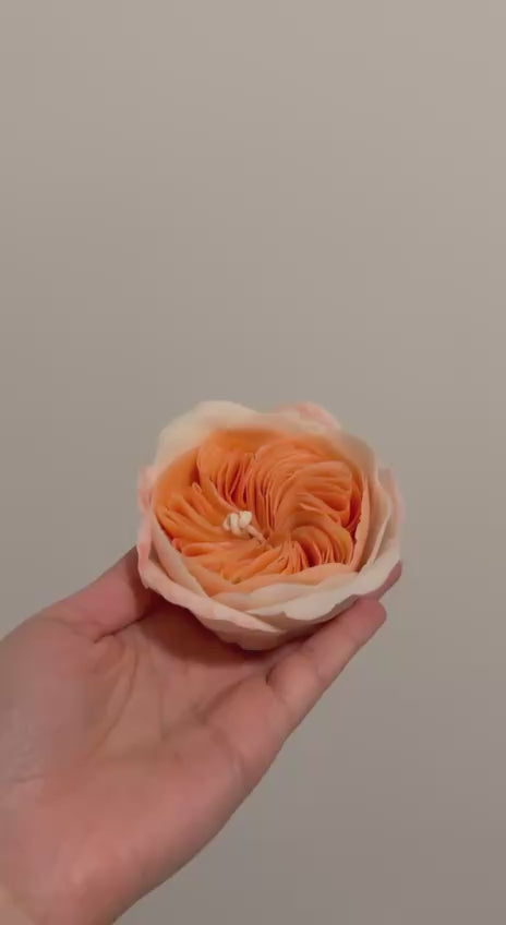 Luxury wax peony candle detail — Seraphics CA Toronto gift candle