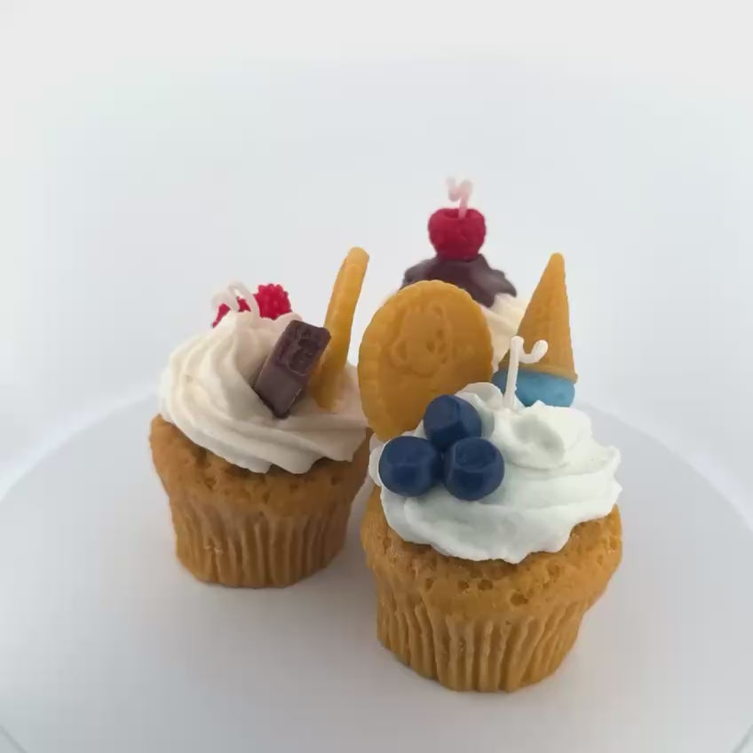 Handmade raspberry cupcake candle Toronto